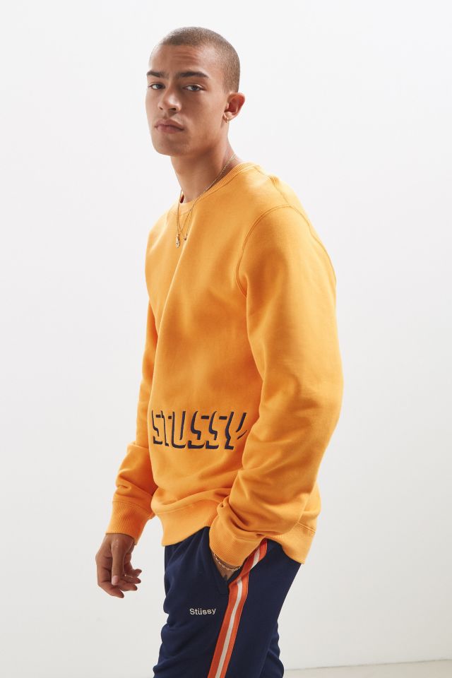 Stussy Embroidered Shadow Applique Apricot Crew Neck Sweatshirt #2