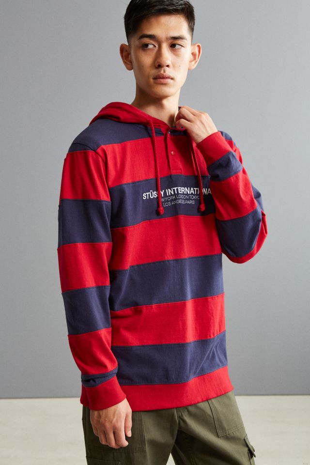 Stussy Stripe Embroidered Hooded Rugby Shirt #2