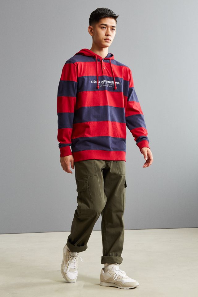 Stussy Stripe Embroidered Hooded Rugby Shirt #5