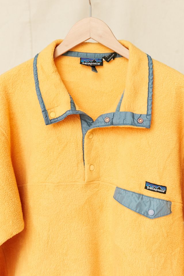 Vintage Patagonia Yellow Fleece Pullover Jacket #1
