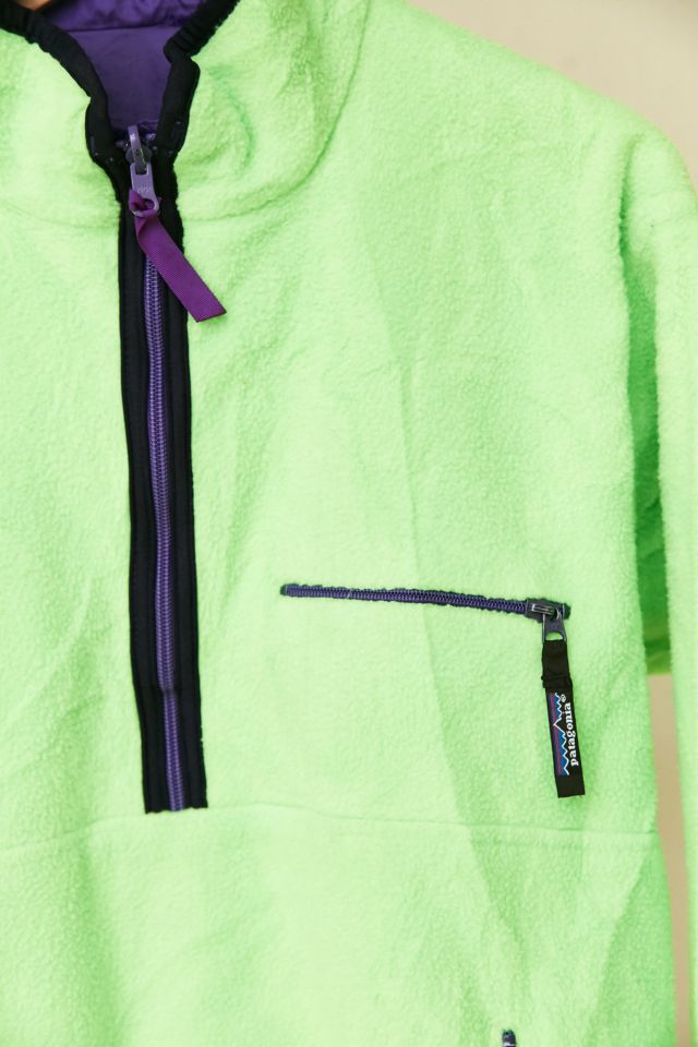 Vintage Patagonia Lime Green Fleece Pullover Jacket #1