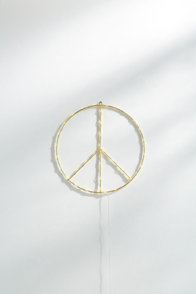 Sculpture de symbole de la paix illuminé #1