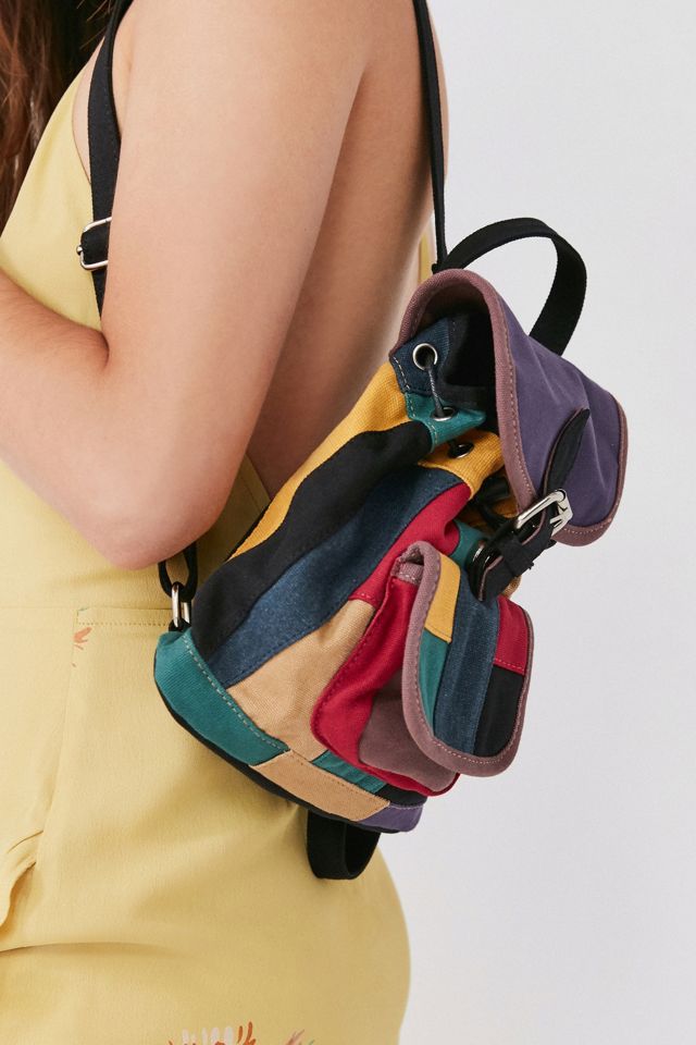 cute mini backpacks urban outfitters Mini Canvas Patchwork Backpack