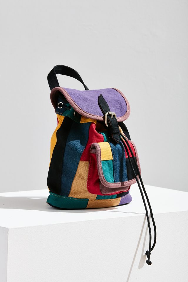 cute mini backpacks urban outfitters Mini Canvas Patchwork Backpack