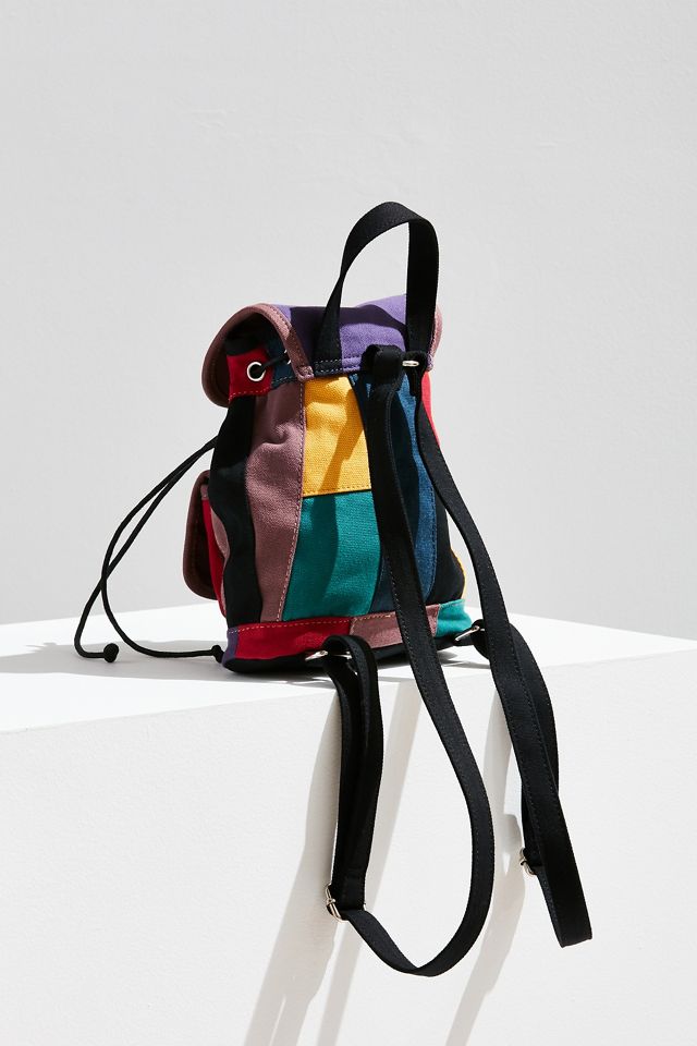 cute mini backpacks urban outfitters Mini Canvas Patchwork Backpack