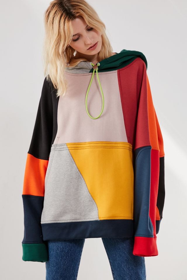 BDG Colorblock Drawstring Hoodie Sweatshirt Urban Outfitters