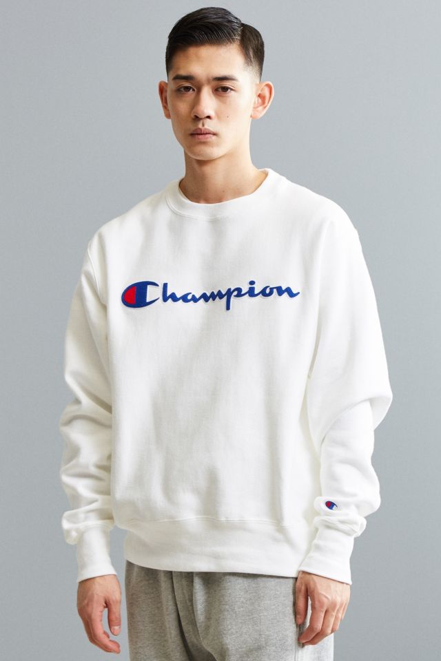 Champion Reverse Weave Script Logo Crewneck T-Shirt White