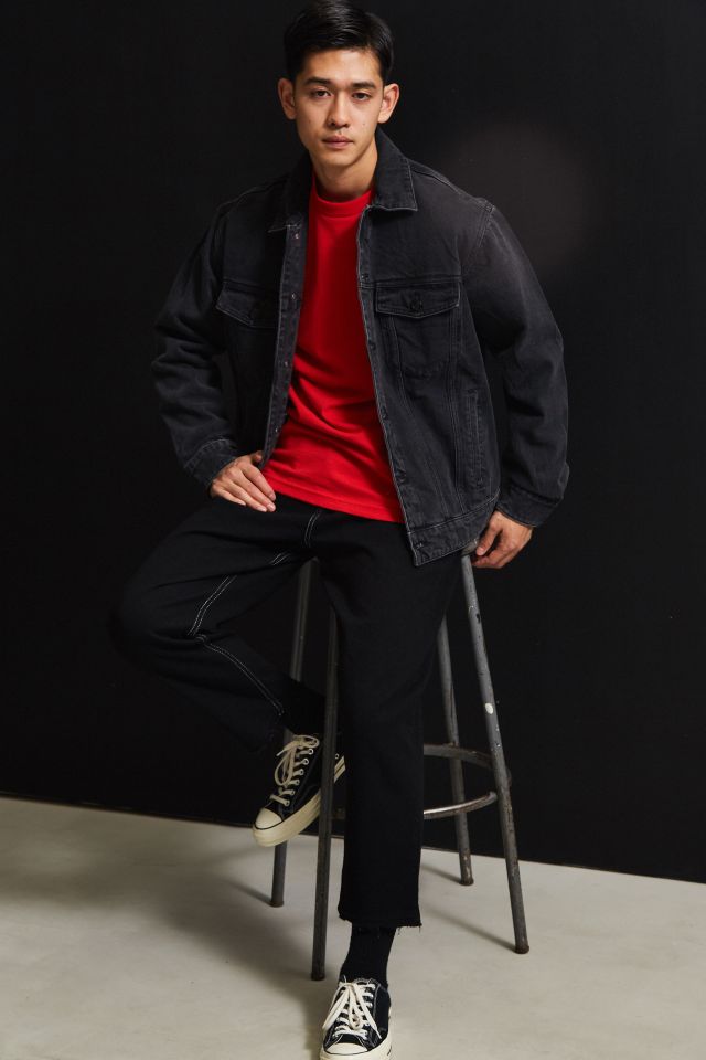Cheap Monday Care Of Washed Black Denim Trucker Jacket #5