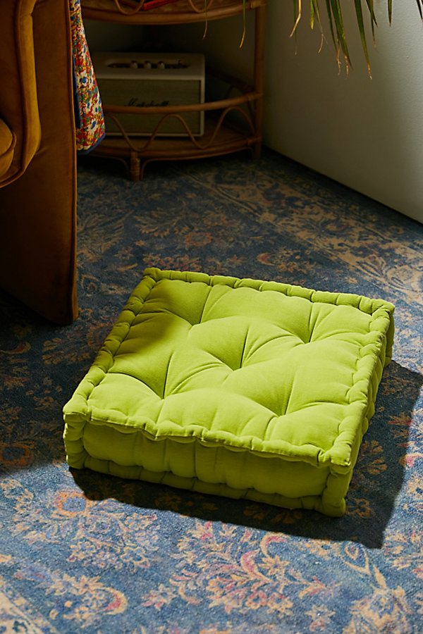 Urban Outfitters Washed Corduroy Floor Pillow In Citron At  In Green