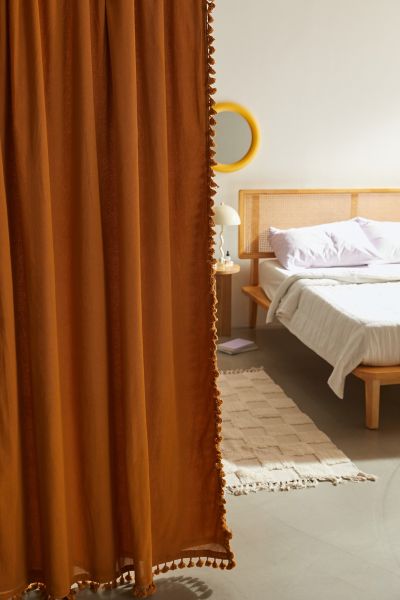 Urban Outfitters Palma Fringe Light Blocking Window Curtain