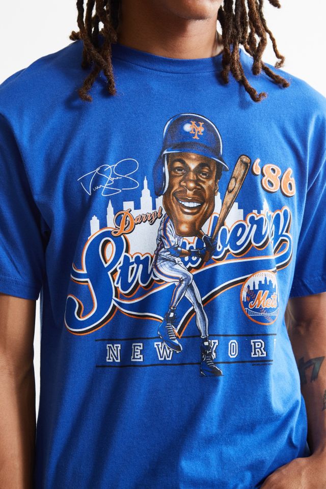 Darryl Strawberry New York Mets 1989 cartoon signature shirt