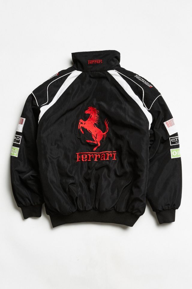 Veste de course Ferrari noire vintage F1, veste Belgium