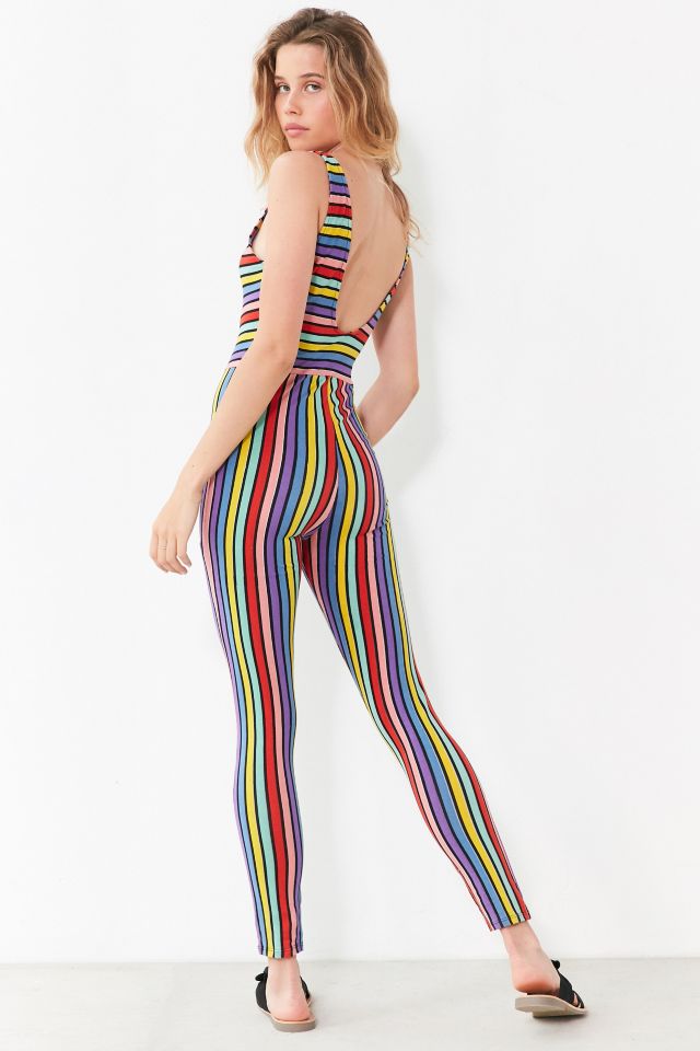 Striped best sale bodycon jumpsuit