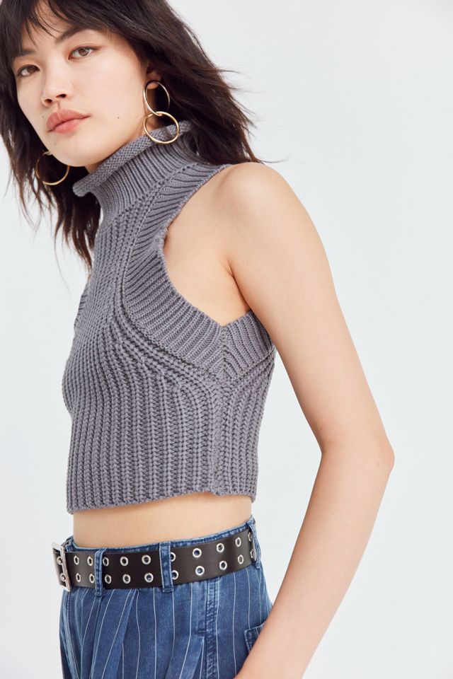 Silence + Noise Chainette Cropped Turtleneck Tank Top #1