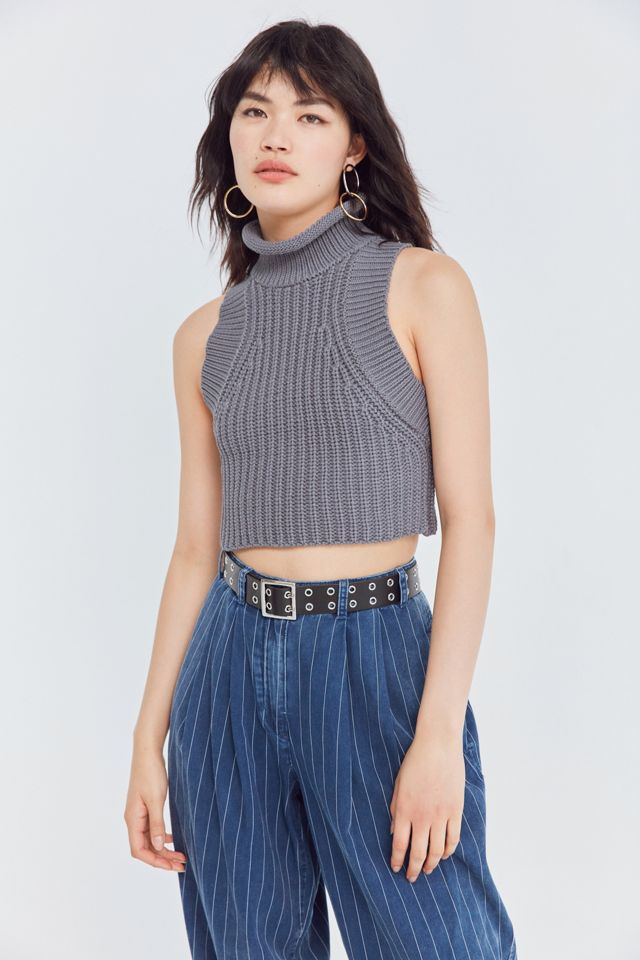 Silence + Noise Chainette Cropped Turtleneck Tank Top #2