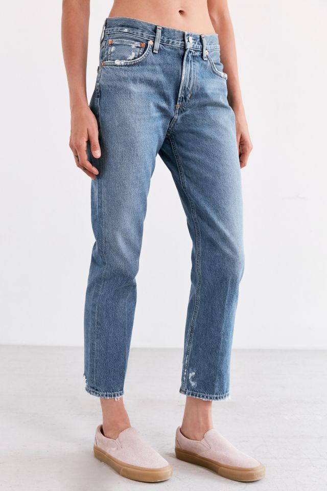 AGOLDE Cigarette Mid Rise Straight Leg Jean Passenger