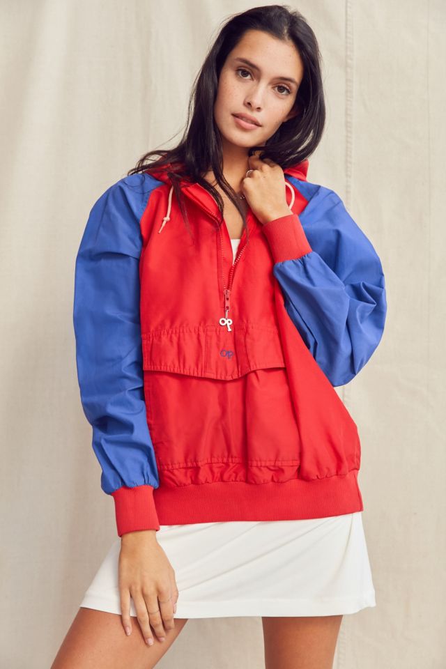 Vintage OP Red + Blue Pullover Windbreaker Jacket #1