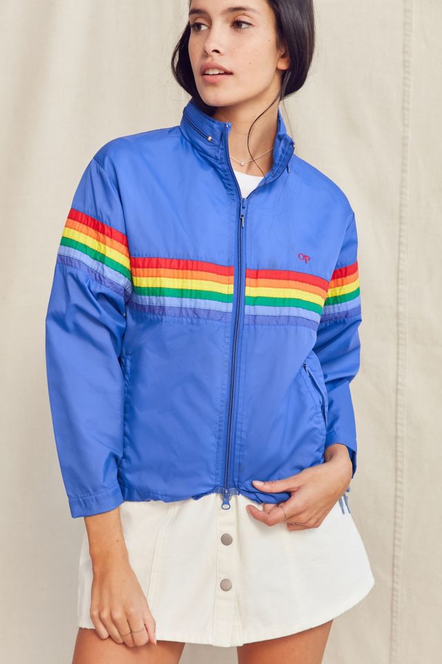 Vintage OP Blue Stripe Windbreaker Jacket #1