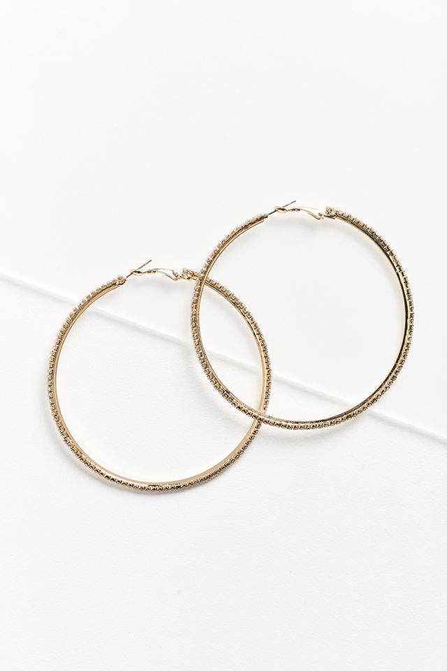 Lana Large Rhinestone Hoop Earring #1