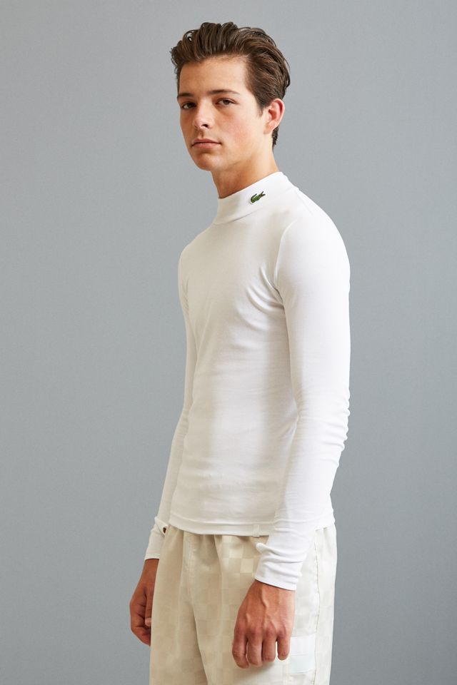 Lacoste Interlock Mock Neck Long Sleeve Tee | Urban Outfitters