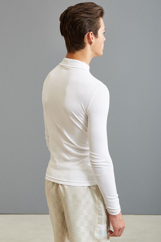 Lacoste Interlock Mock Neck Long Sleeve Tee | Urban Outfitters
