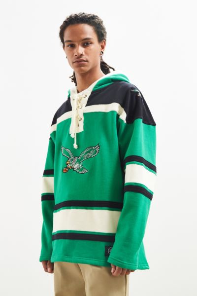 PHILADELPHIA EAGLES LACER Hoodie Sweatshirt Men's 47 BRAND GREEN/BLACK