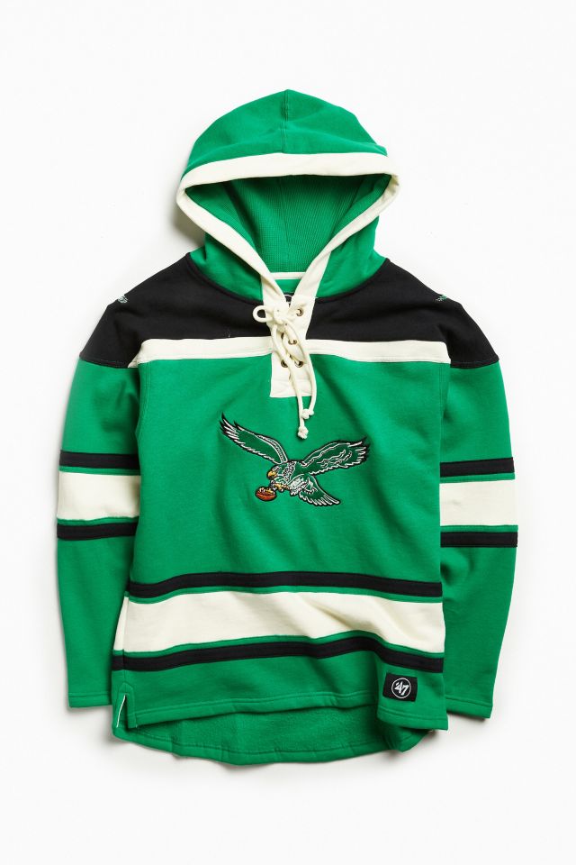 47' brand Vintage Tubular PHILADELPHIA EAGLES men's hoodie ,  LARGE, New