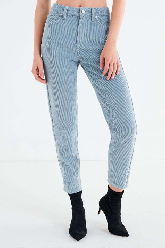 Pantalon style Mom en velours côtelé coloré à taille haute BDG #3