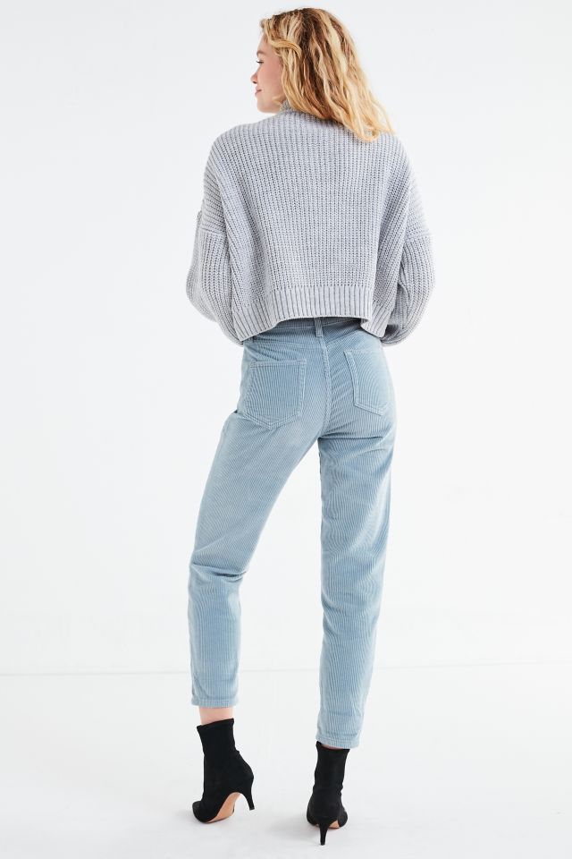 Pantalon style Mom en velours côtelé coloré à taille haute BDG #4