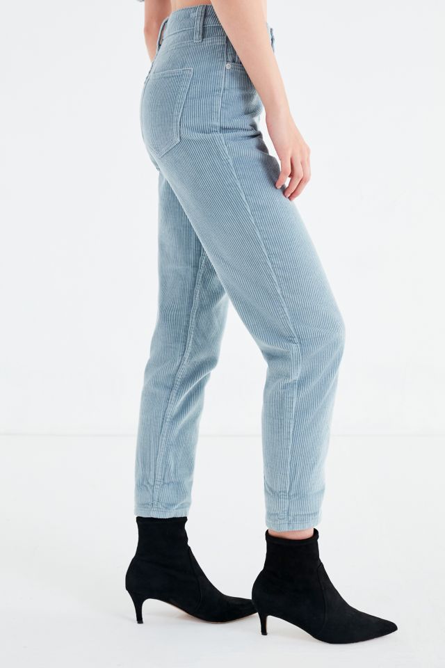 BDG Urban Outfitters Blue Corduroy Mom Jeans Womens Size 28 High Waisted