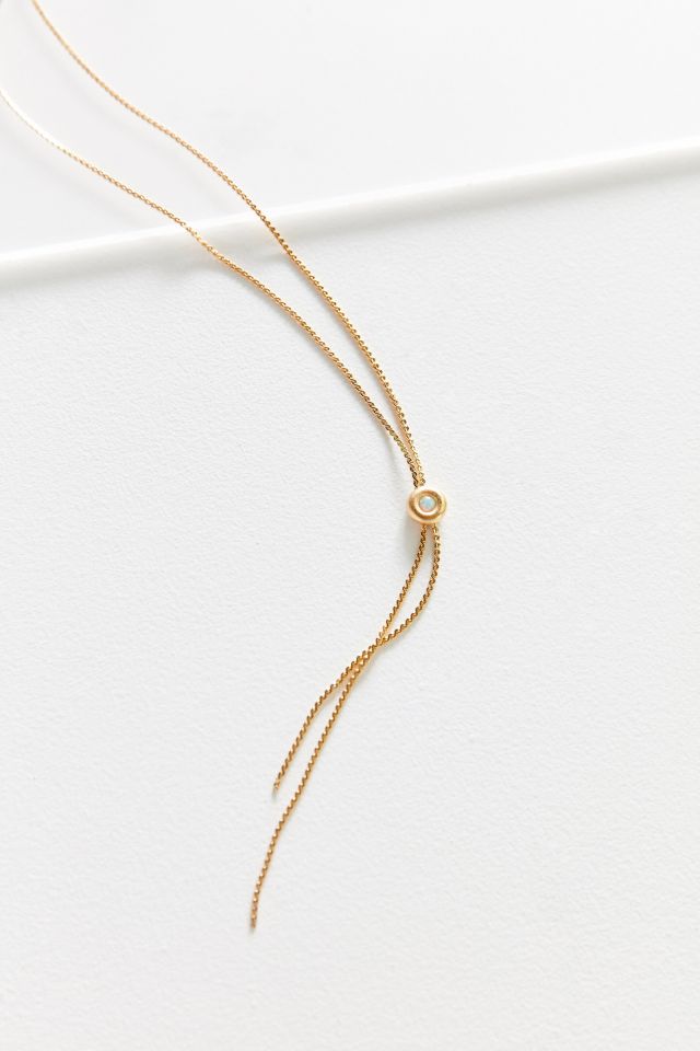 Opal Stone Lariat Necklace