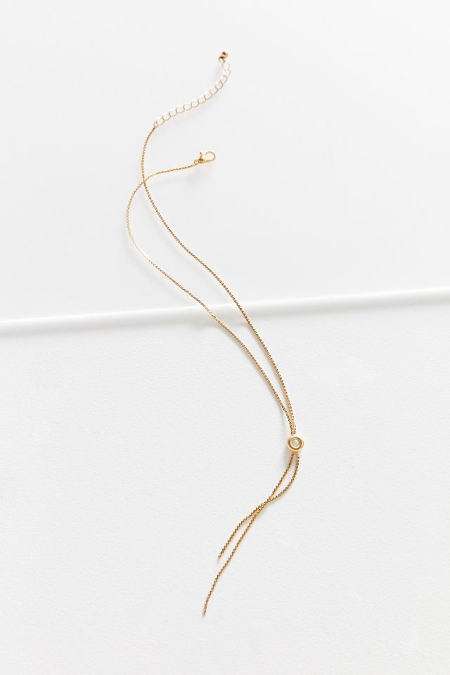 Opal Stone Lariat Necklace #2