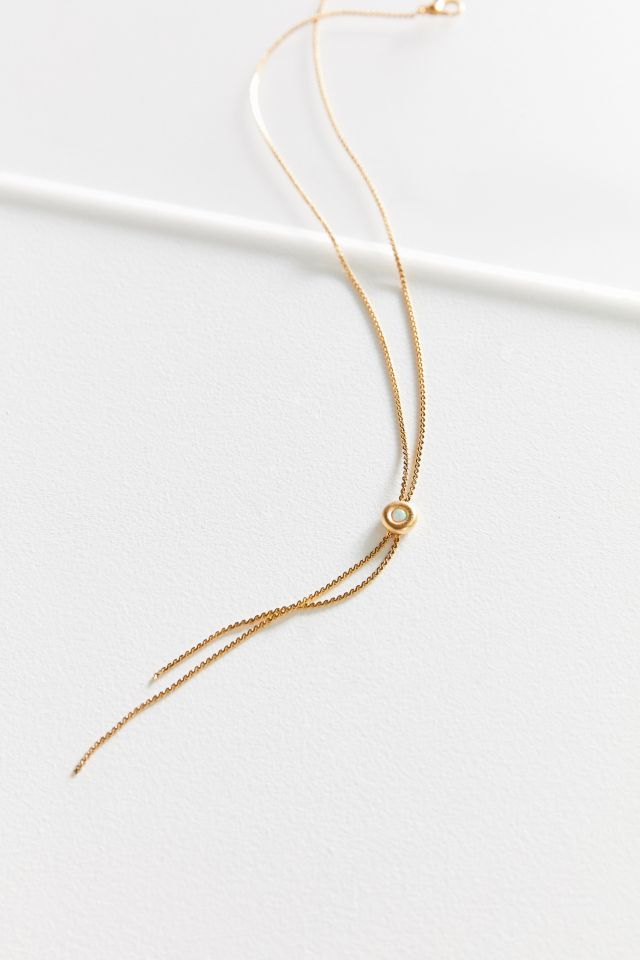 Opal Stone Lariat Necklace #3