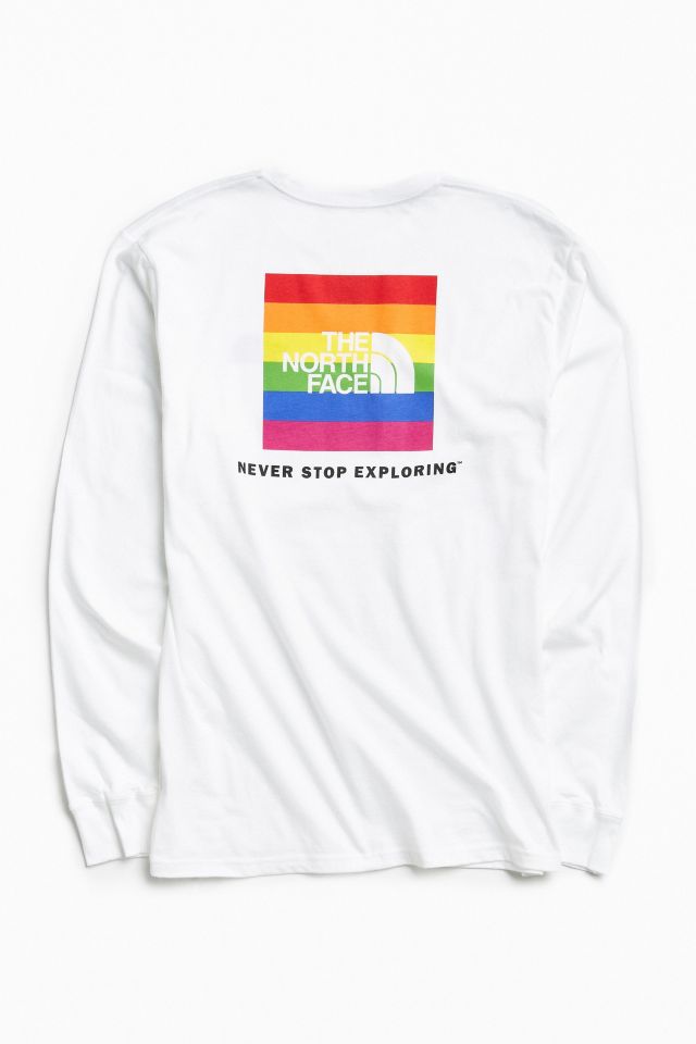 The North Face Rainbow Box Logo Long Sleeve Tee