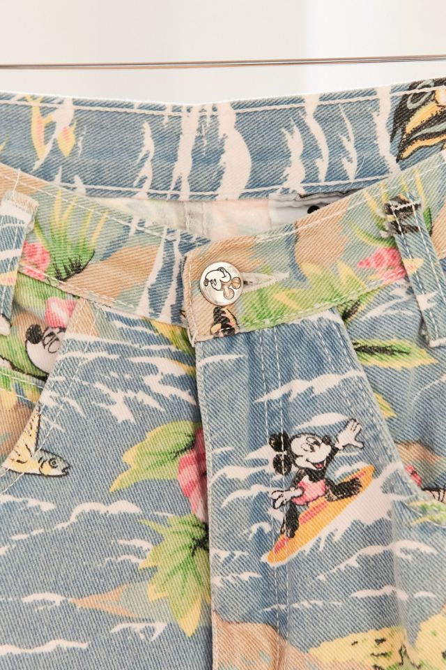 Vintage Surfing Mickey Mouse Denim Short #1