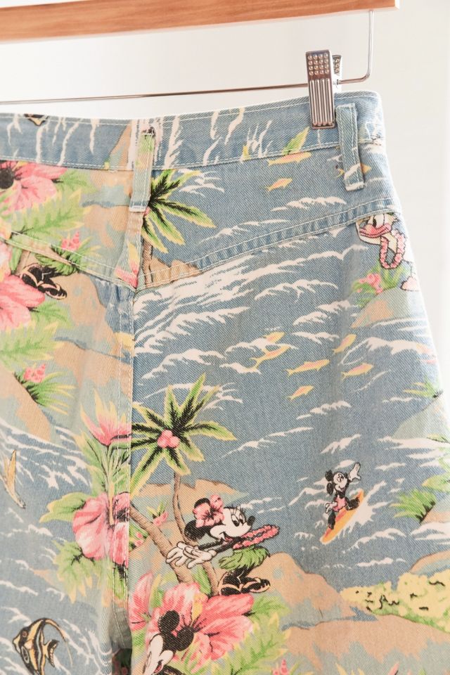 Vintage Surfing Mickey Mouse Denim Short #2