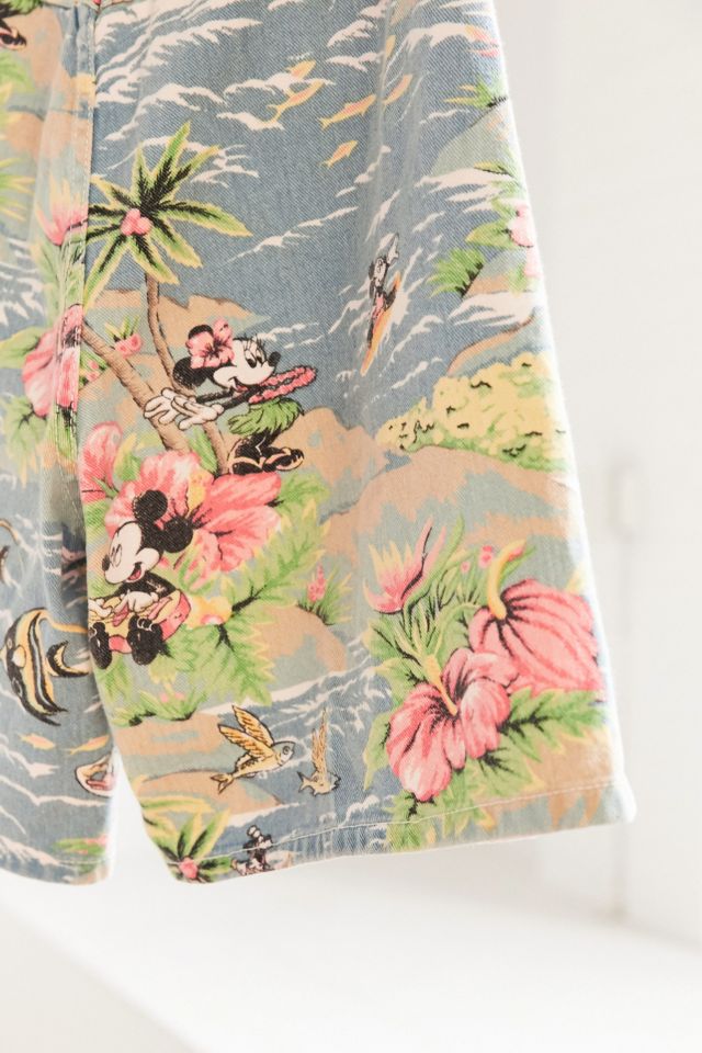 Vintage Surfing Mickey Mouse Denim Short #3
