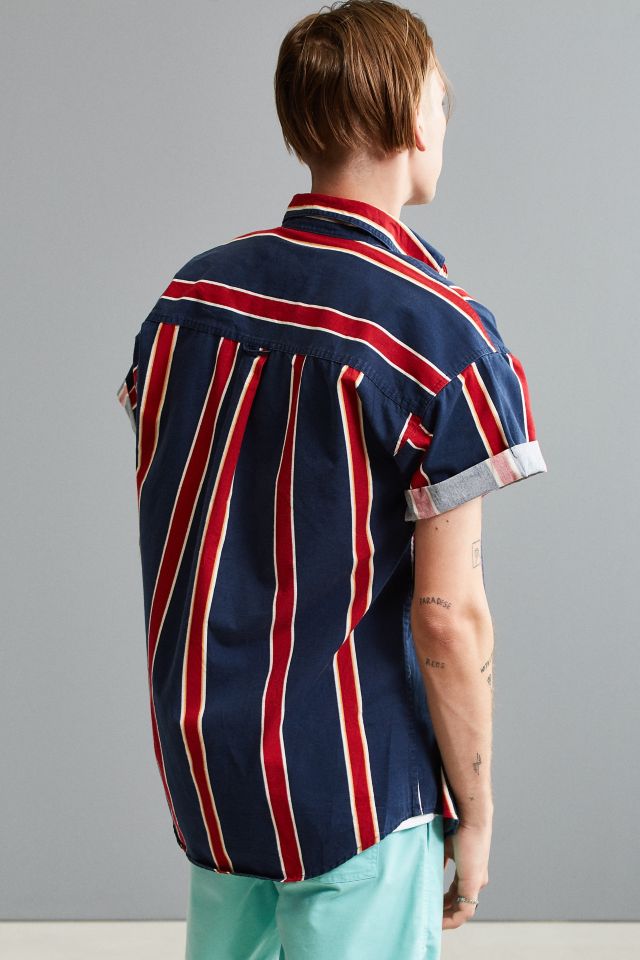 Vintage ‘90s Vertical Stripe Short Sleeve Button-Down Shirt #3