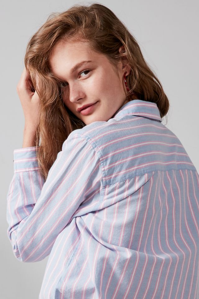 BDG Slim-Striped Button-Down Blouse #1