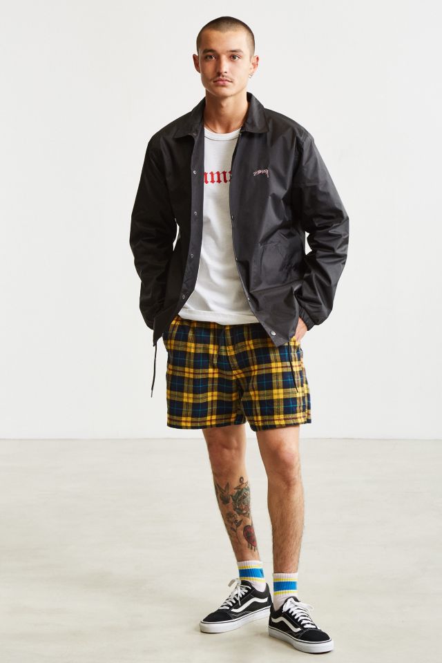UO Plaid Cotton Flannel Volley Short