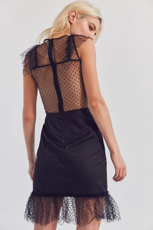 Rare London Swiss Dot Mesh Frill Dress #1