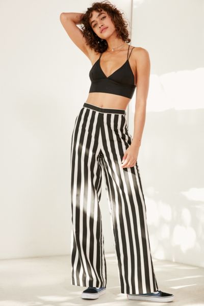 urban outfitters black and white striped pants