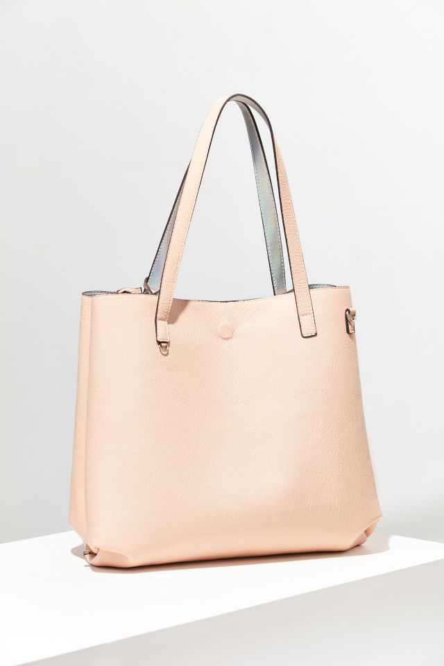Reversible Silver Pompom Tote Bag #2