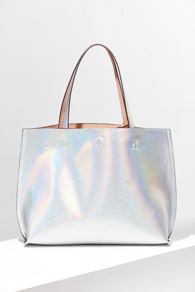 Reversible Silver Pompom Tote Bag Urban Outfitters Canada