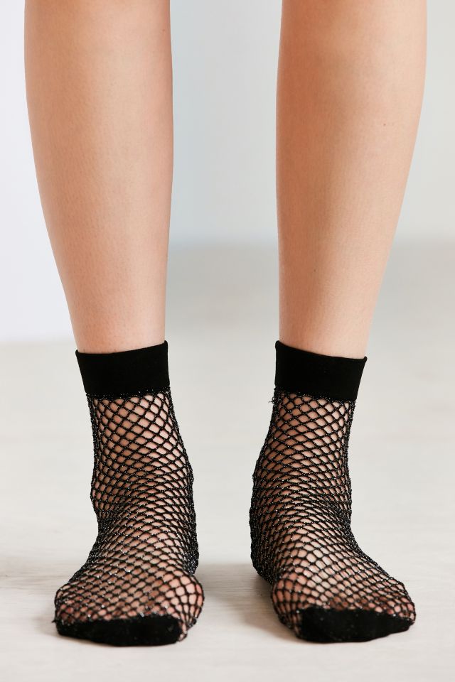 Out From Under Glitter Fishnet Ankle Sock #1