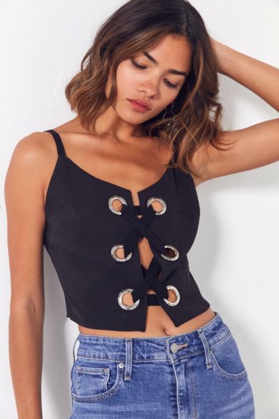 Silence + Noise Amour Lace-Up Top | Urban Outfitters