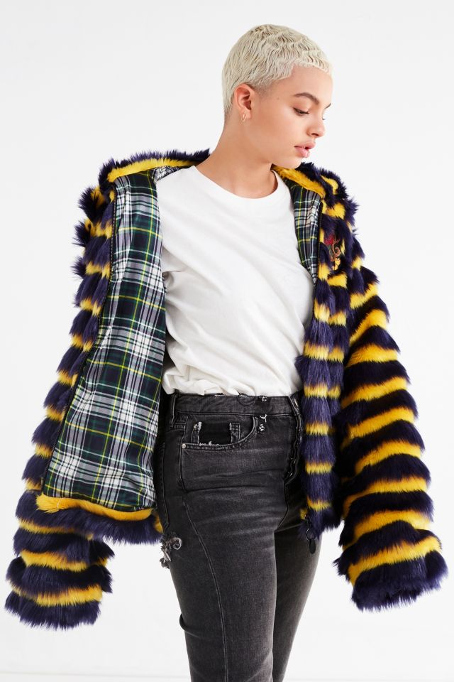 Puma Fenty by Rihanna Faux Fur Striped Jacket #3