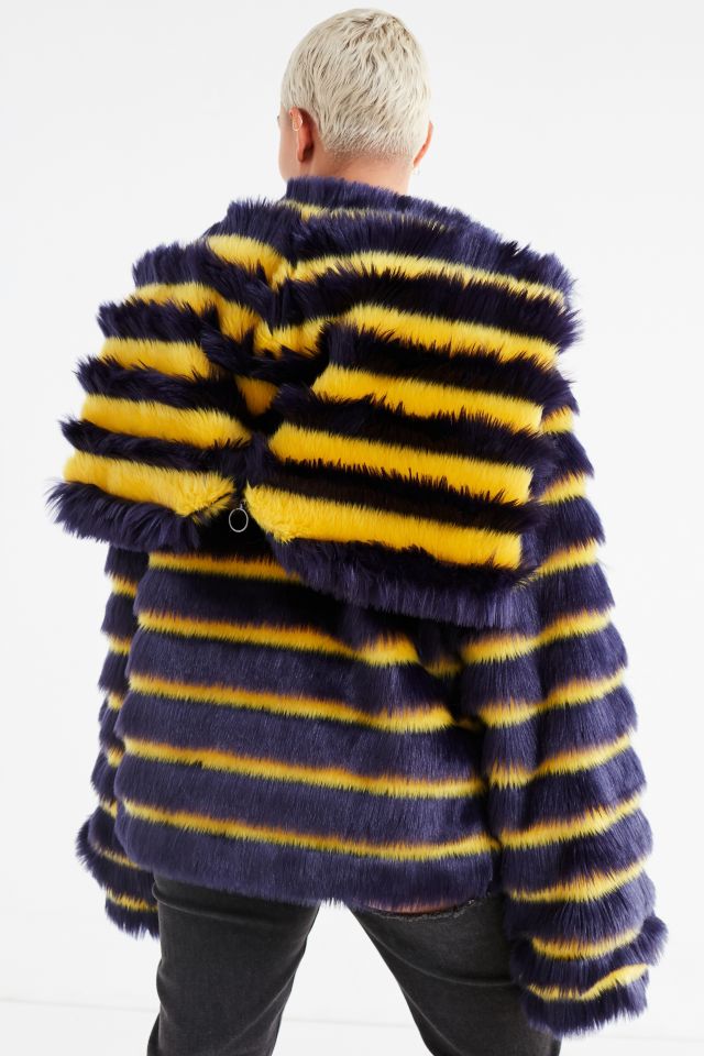 Puma Fenty by Rihanna Faux Fur Striped Jacket #4