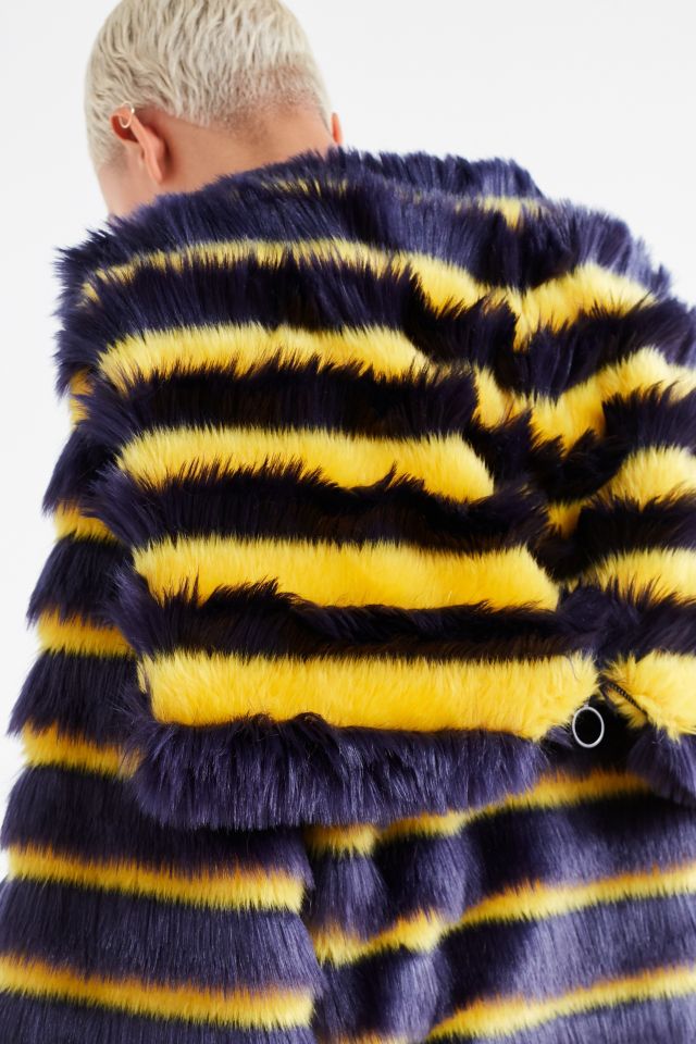 Puma Fenty by Rihanna Faux Fur Striped Jacket #5