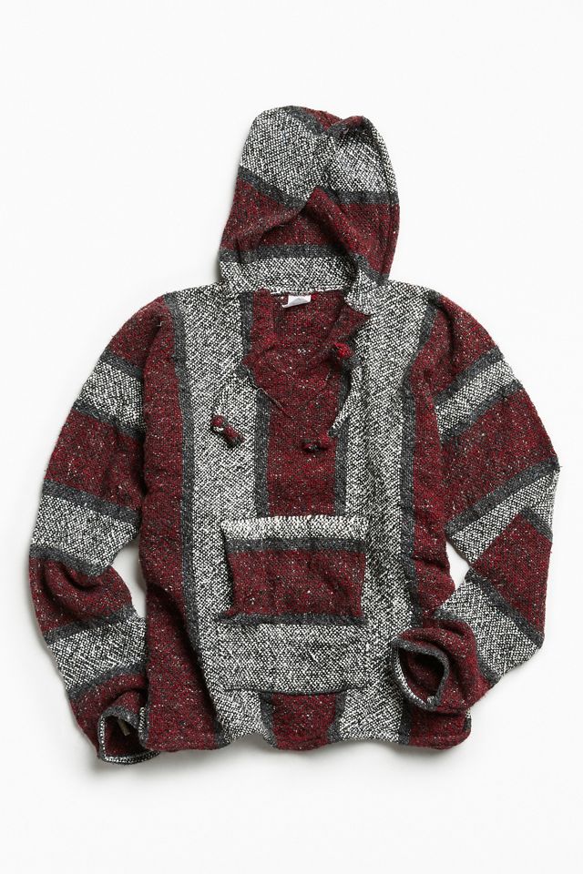 Vintage Raspberry Stripe Woven Surf Hoodie Sweatshirt Urban